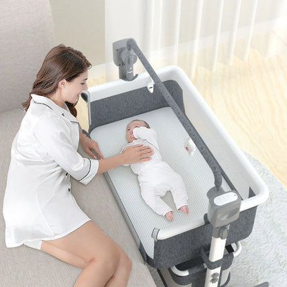 Portable Rocking Bedside Bassinet — Electric Sway, 0–6 Months
