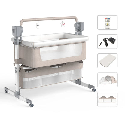 Portable Rocking Bedside Bassinet — Electric Sway, 0–6 Months