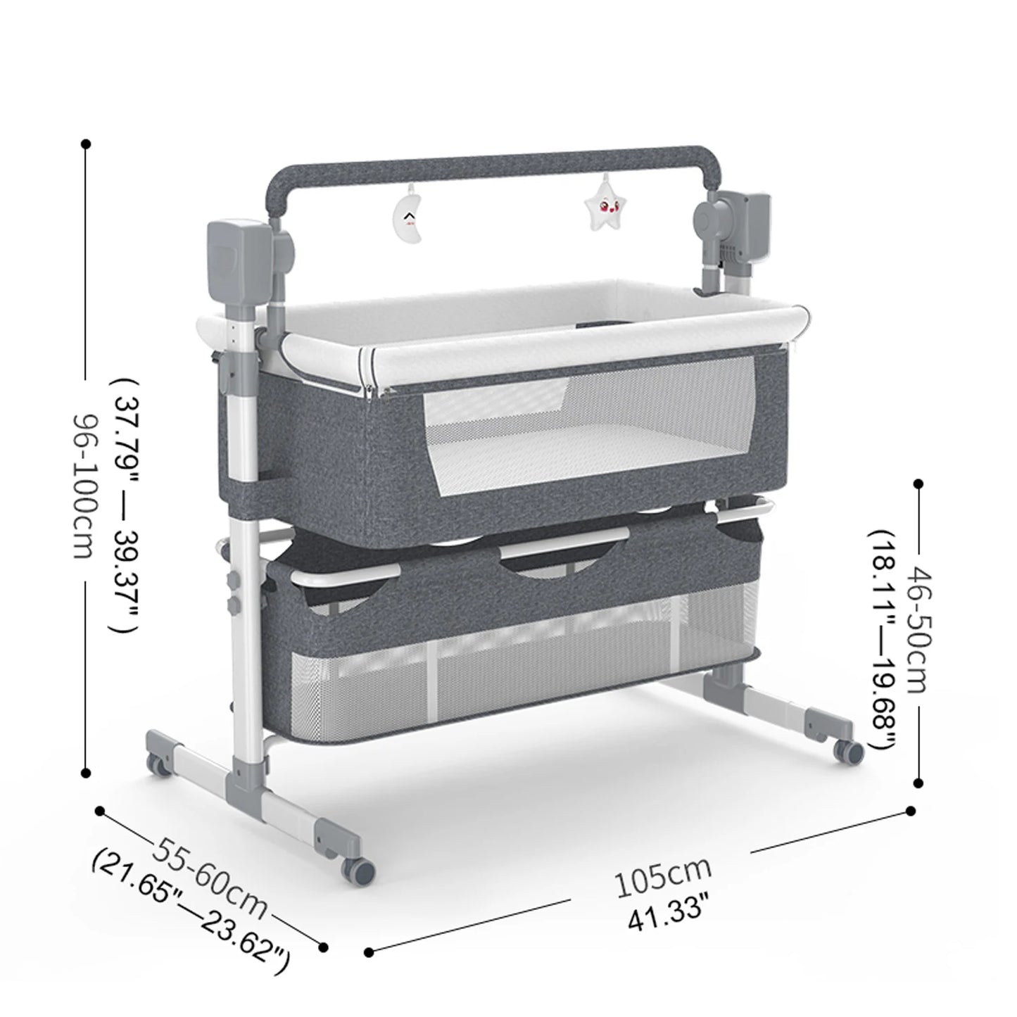 Portable Rocking Bedside Bassinet — Electric Sway, 0–6 Months