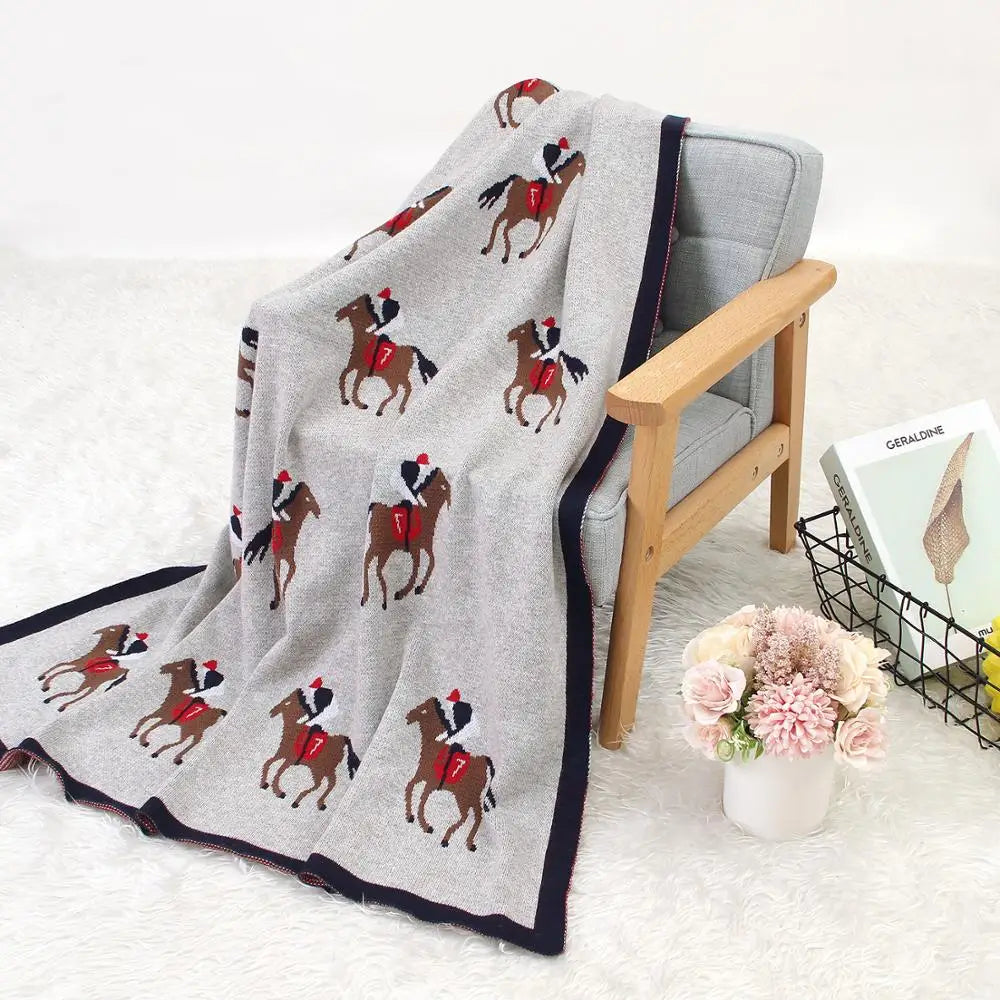 Knitted Cartoon Baby Swaddle Blanket