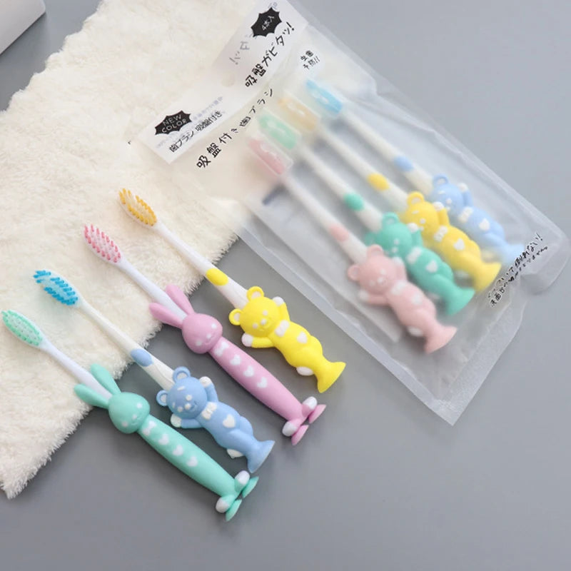 4PCS Kids Animal Toothbrush Set