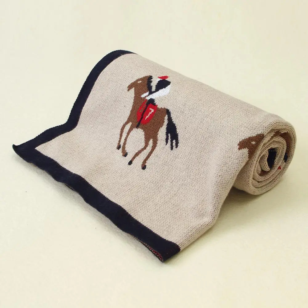 Knitted Cartoon Baby Swaddle Blanket