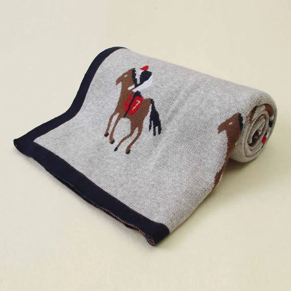 Knitted Cartoon Baby Swaddle Blanket