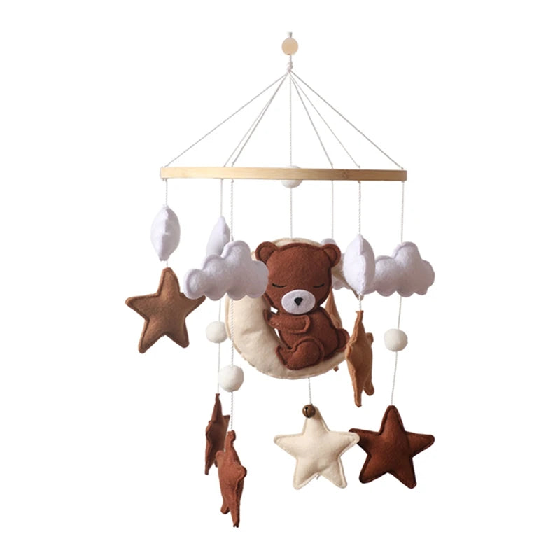 Crib Mobile Rattle Toy — Musical Baby Cot Mobile with Lights for Newborns