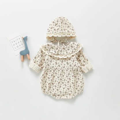 Autumn Baby Girl Romper & Hat
