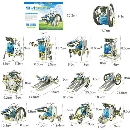 13-in-1 Solar Robot Kit | STEM Science Toy for Kids — Build 13 Solar Models