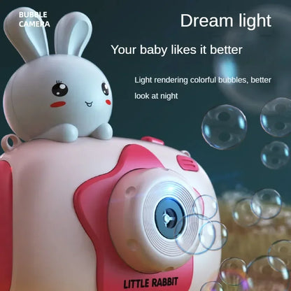 Portable Bubble Camera Toy for Kids — Automatic Bubble Blower with Lights & Music