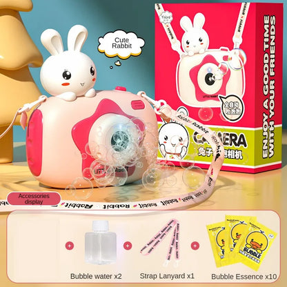 Portable Bubble Camera Toy for Kids — Automatic Bubble Blower with Lights & Music