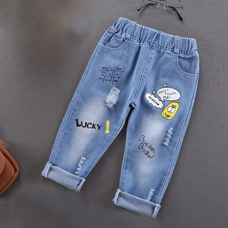 Kids Stretch Cotton Denim Pants
