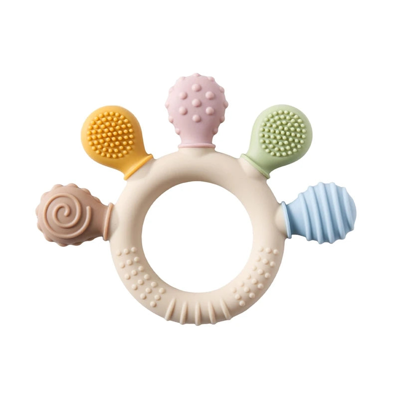 Silicone Teether Ring for 0-12 Months