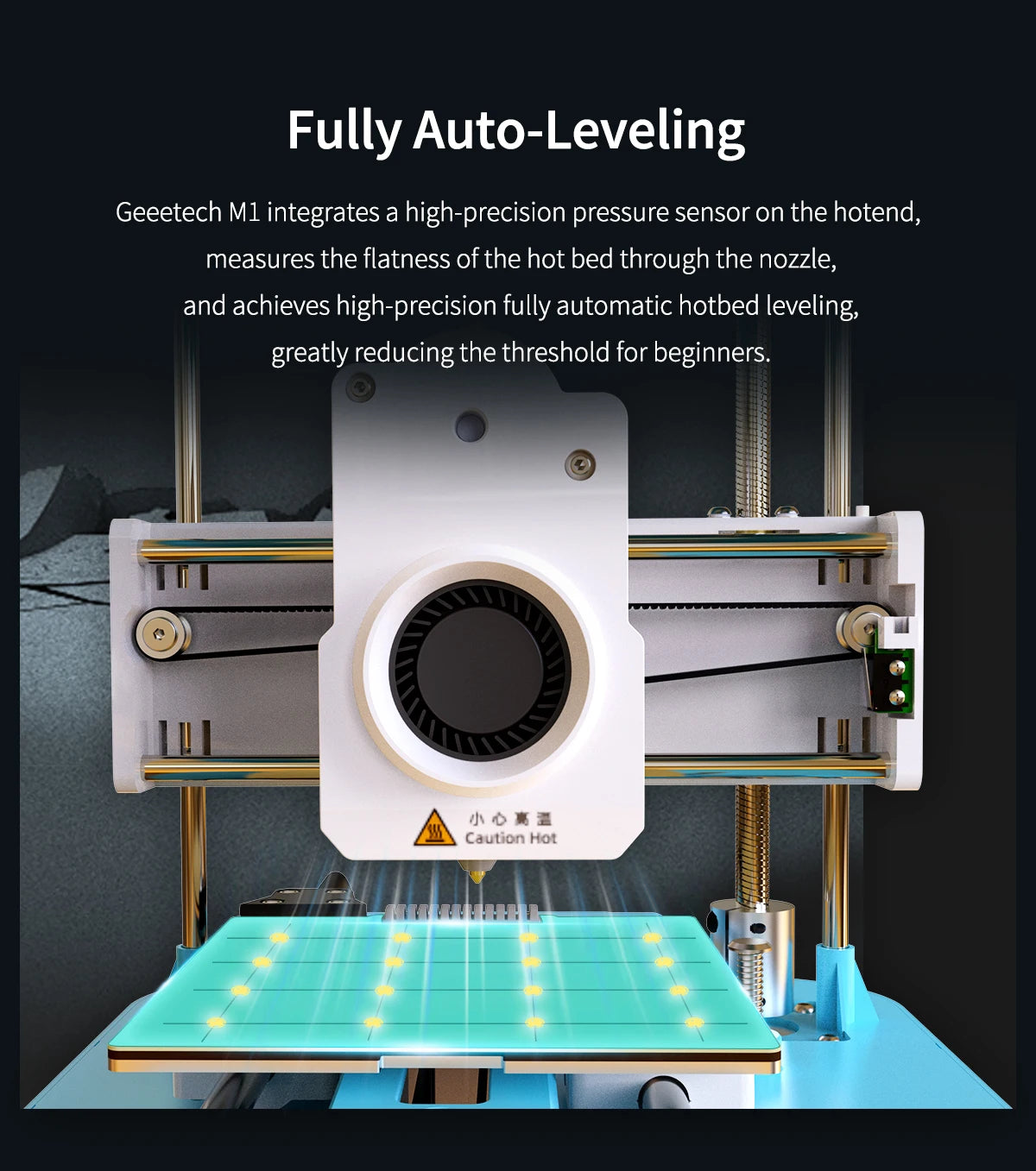 Geeetech M1S Kids 3D Printer — WiFi + Auto-Leveling, Ready Out of the Box