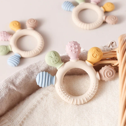 Silicone Teether Ring for 0-12 Months