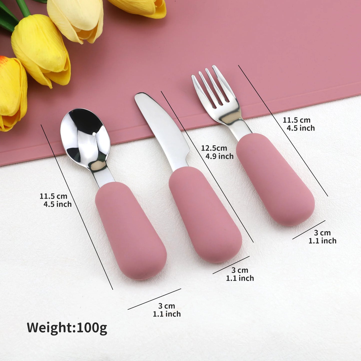 Silicone Baby Cutlery Set (3PCS)