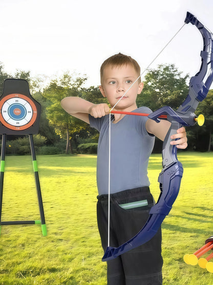 LED Light-Up Kids Archery Set — 10 Suction Arrows, Target & Quiver (Ages 4–12)