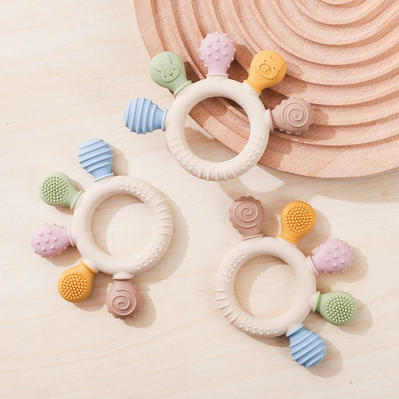 Silicone Teether Ring for 0-12 Months
