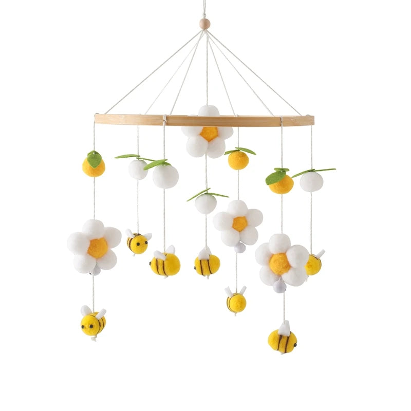 Crib Mobile Rattle Toy — Musical Baby Cot Mobile with Lights for Newborns