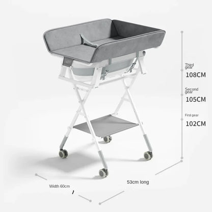 Foldable Baby Bath Tub with Stand — Height-Adjustable, Newborn to Toddler