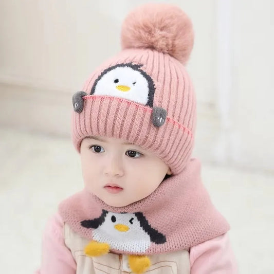 Penguin Kids Hat & Scarf Set
