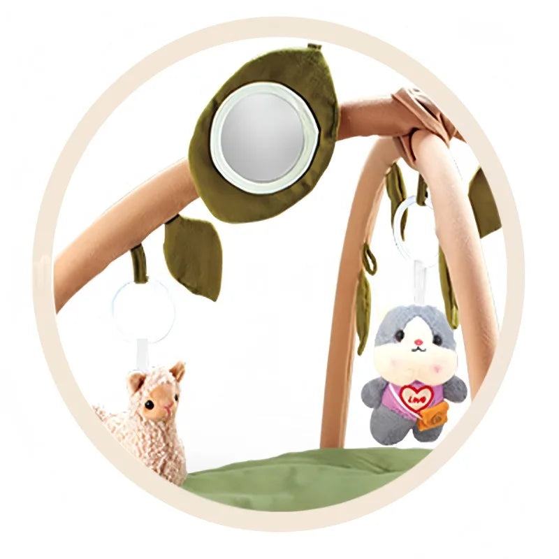 Leaf-Shaped Baby Play Gym Mat with Removable Arches & Pillow