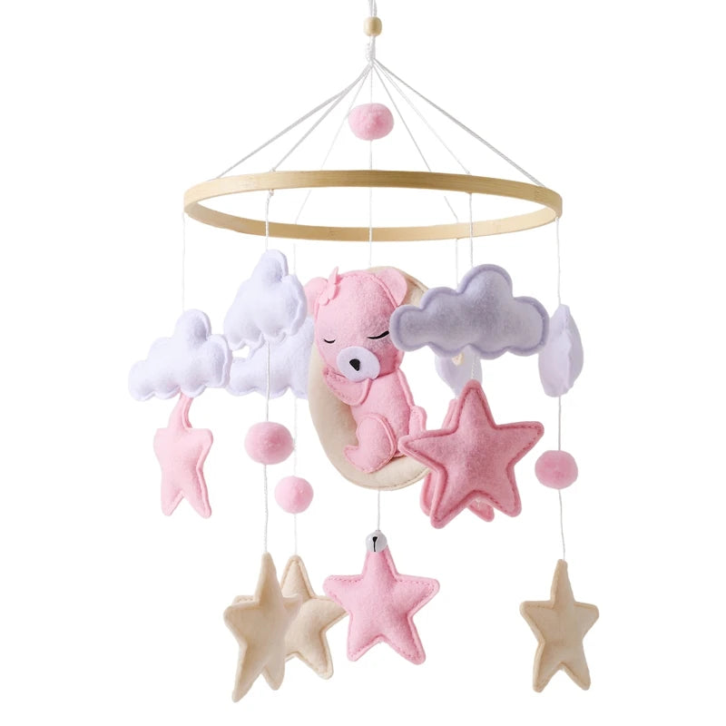 Crib Mobile Rattle Toy — Musical Baby Cot Mobile with Lights for Newborns