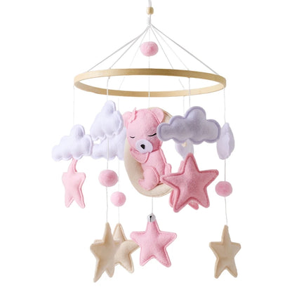 Crib Mobile Rattle Toy — Musical Baby Cot Mobile with Lights for Newborns