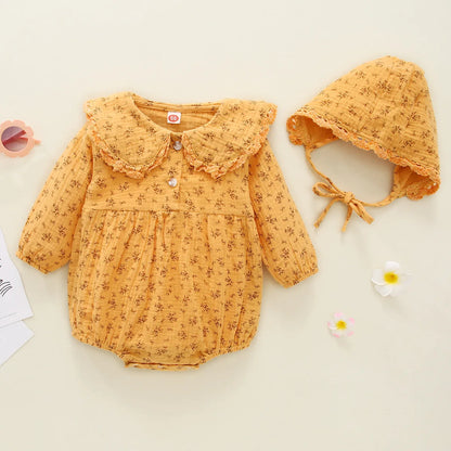 Autumn Baby Girl Romper & Hat