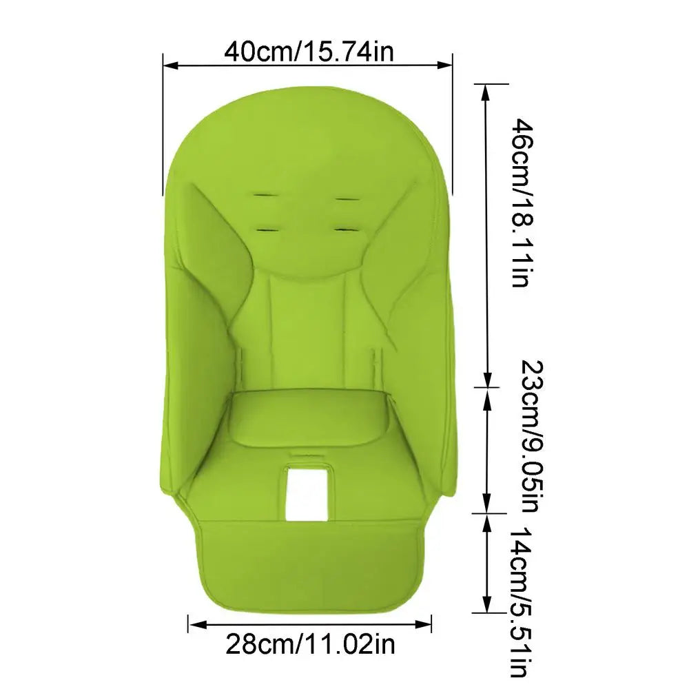 PU Leather High Chair Cushion — Wipe-Clean, Universal Fit