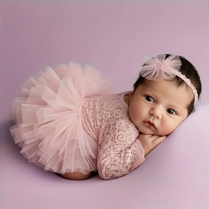 Newborn Lace Headband & Bodysuit Set