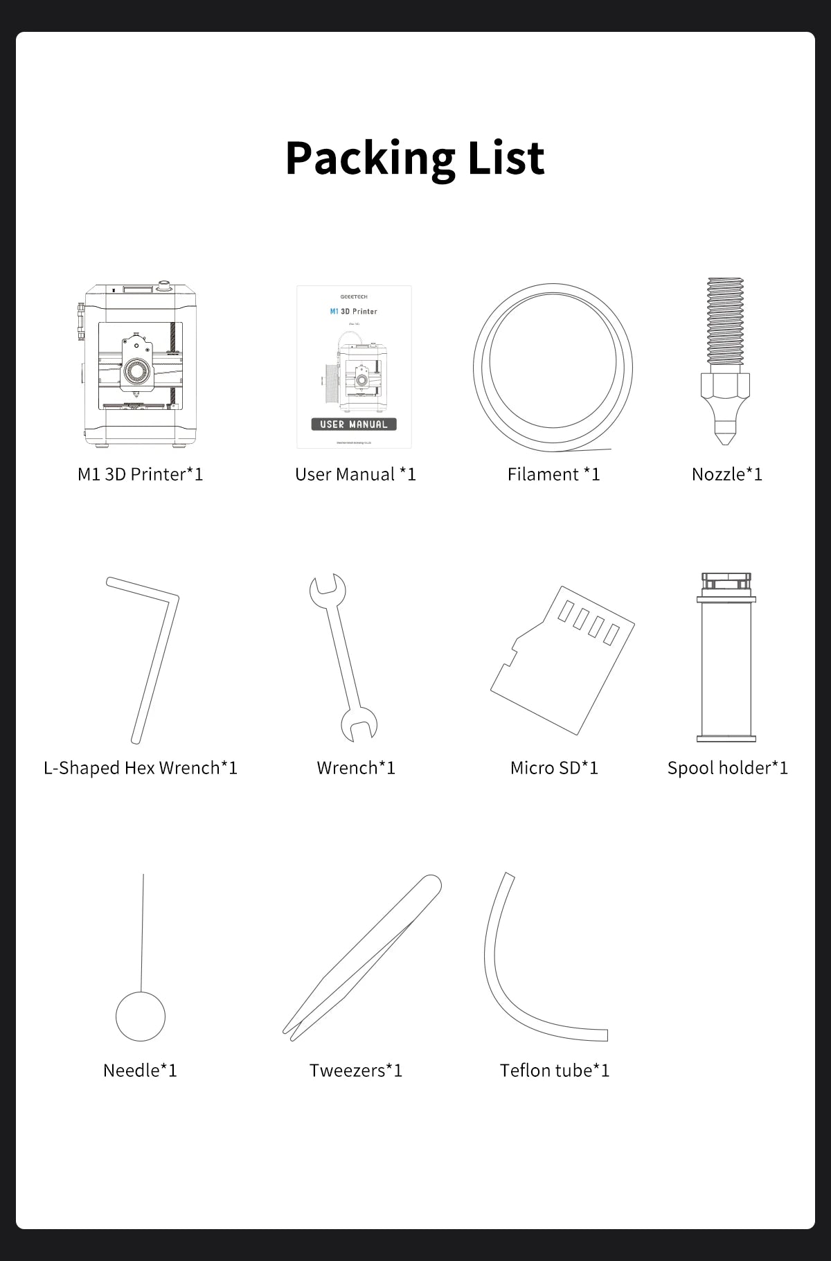 Geeetech M1S Kids 3D Printer — WiFi + Auto-Leveling, Ready Out of the Box