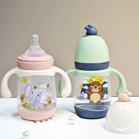240ml Newborn Cartoon Baby Bottle