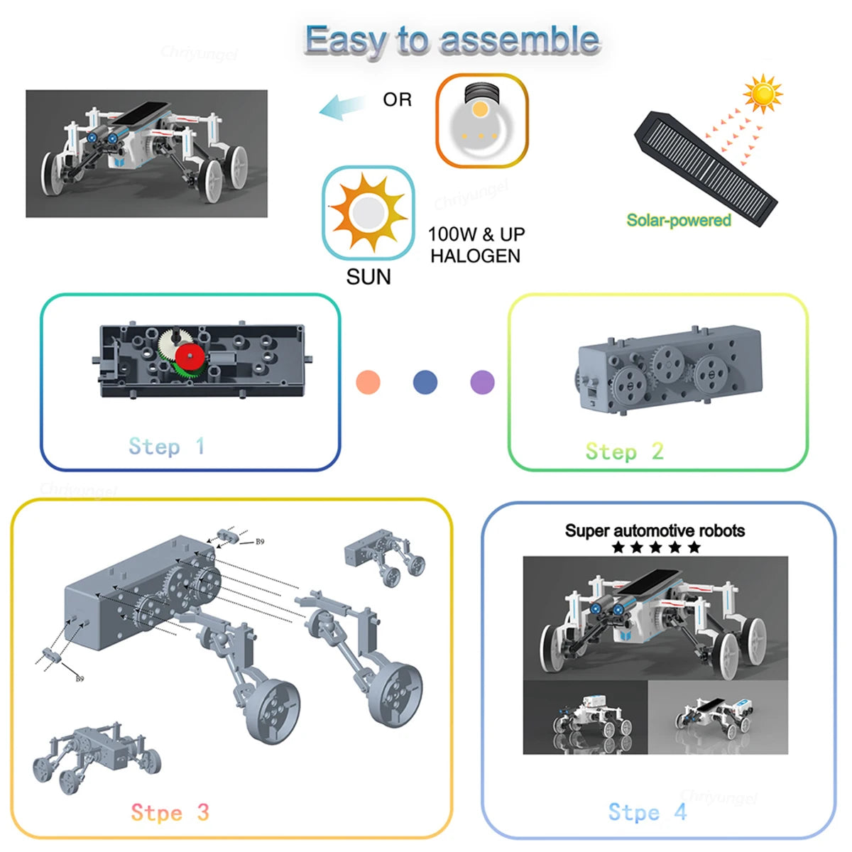 13-in-1 Solar Robot Kit | STEM Science Toy for Kids — Build 13 Solar Models
