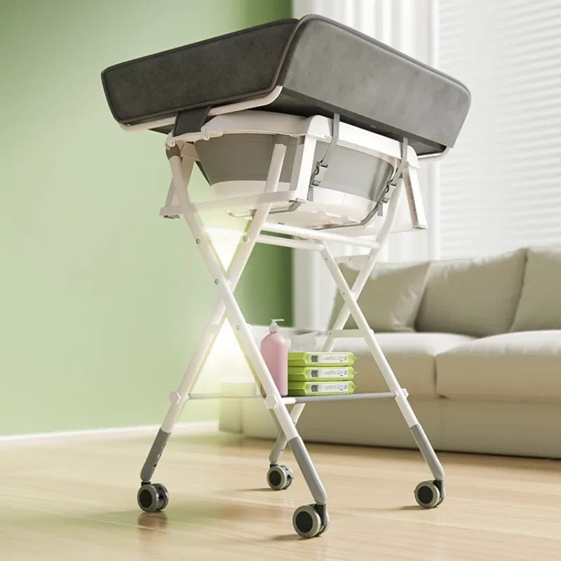 Foldable Baby Bath Tub with Stand — Height-Adjustable, Newborn to Toddler