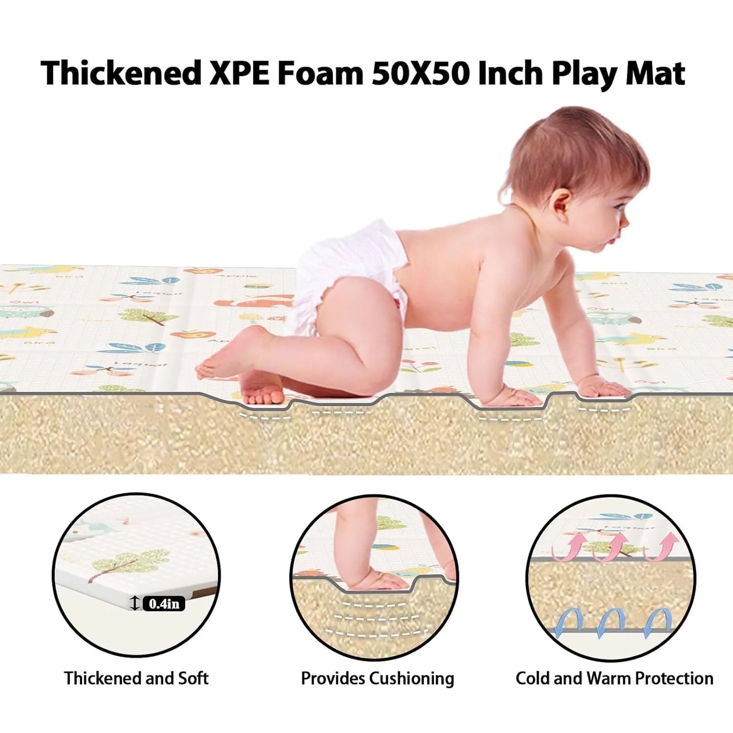 Foldable Double-Sided Baby Play Mat