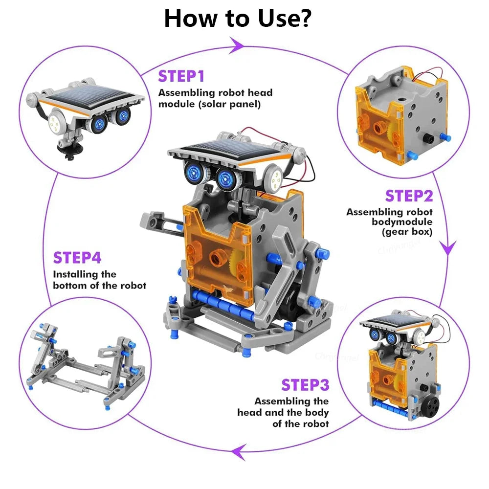 13-in-1 Solar Robot Kit | STEM Science Toy for Kids — Build 13 Solar Models