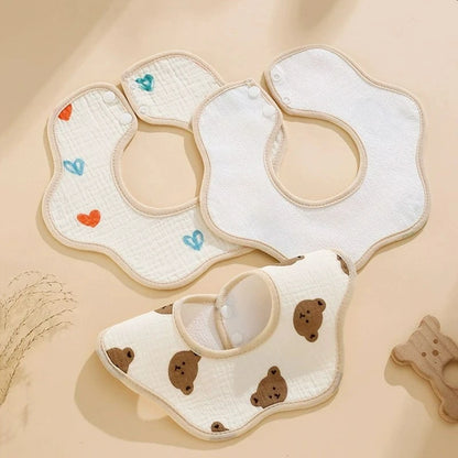Waterproof Cotton Bib — Soft Absorbent Feeding Bib for Babies & Toddlers