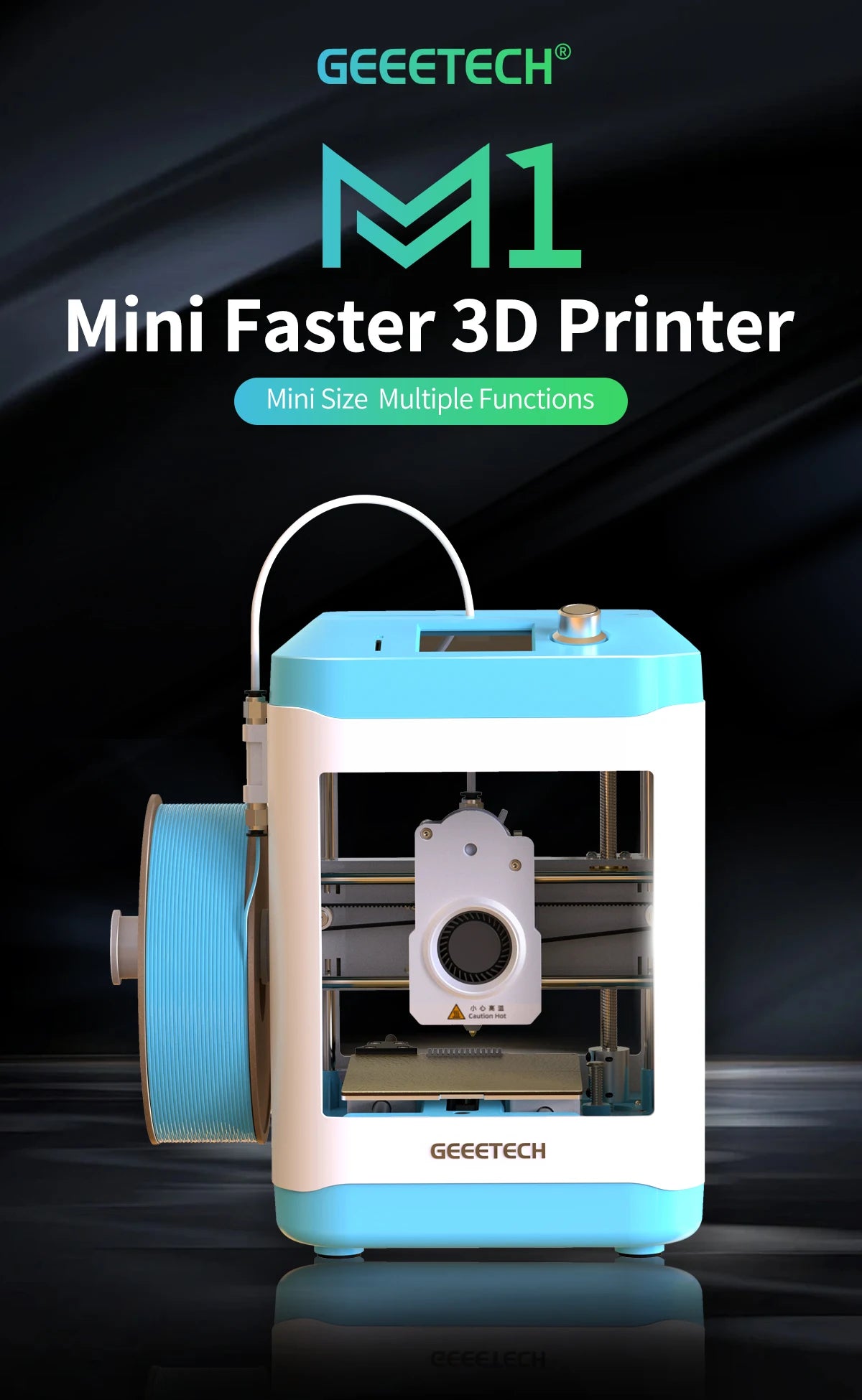 Geeetech M1S Kids 3D Printer — WiFi + Auto-Leveling, Ready Out of the Box