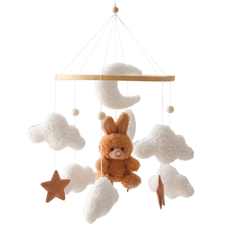 Crib Mobile Rattle Toy — Musical Baby Cot Mobile with Lights for Newborns