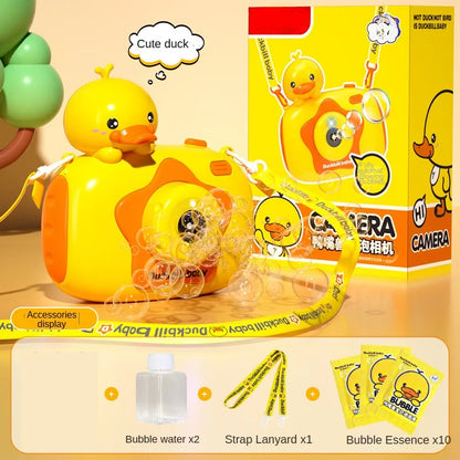 Portable Bubble Camera Toy for Kids — Automatic Bubble Blower with Lights & Music
