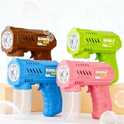 Automatic Bubble Machine Gun — 6-Hole, LED Lights (Ages 3+)