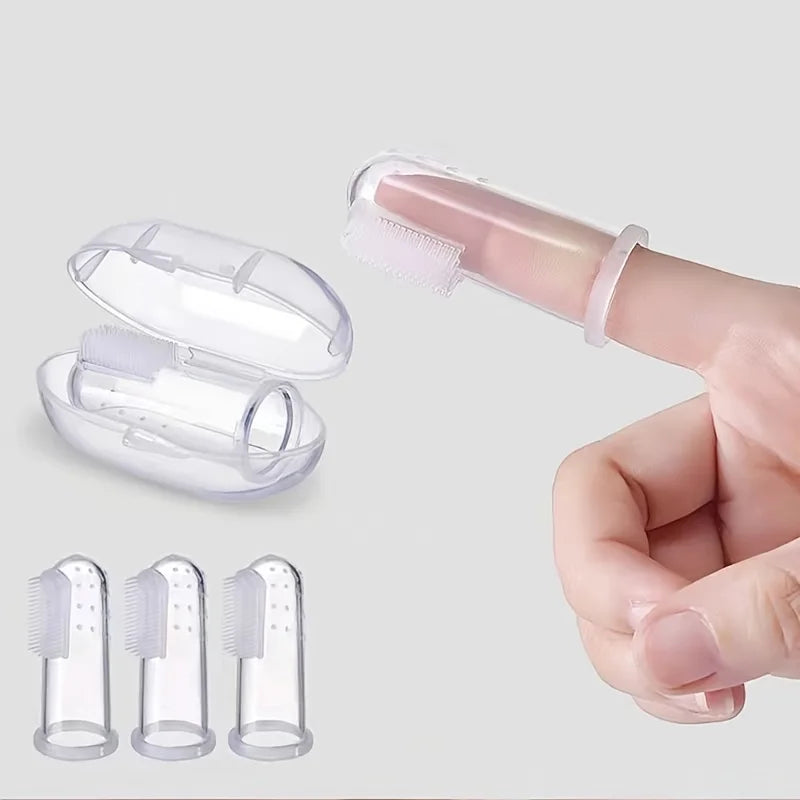 2PCS Silicone Baby Finger Toothbrush