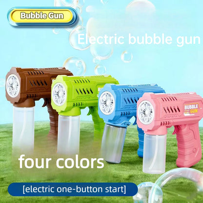 Automatic Bubble Machine Gun — 6-Hole, LED Lights (Ages 3+)