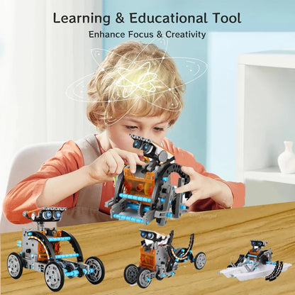 13-in-1 Solar Robot Kit | STEM Science Toy for Kids — Build 13 Solar Models