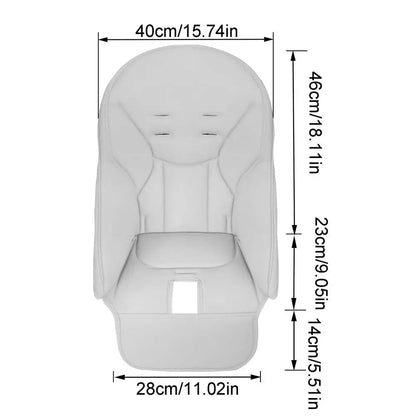 PU Leather High Chair Cushion — Wipe-Clean, Universal Fit