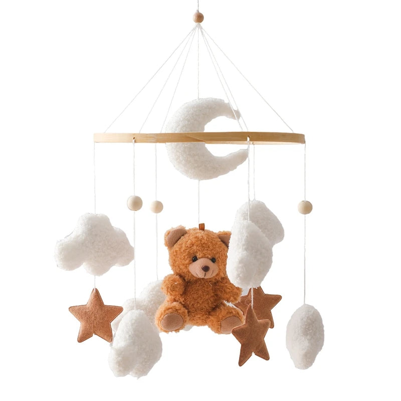 Crib Mobile Rattle Toy — Musical Baby Cot Mobile with Lights for Newborns
