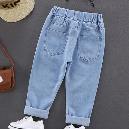 Kids Stretch Cotton Denim Pants