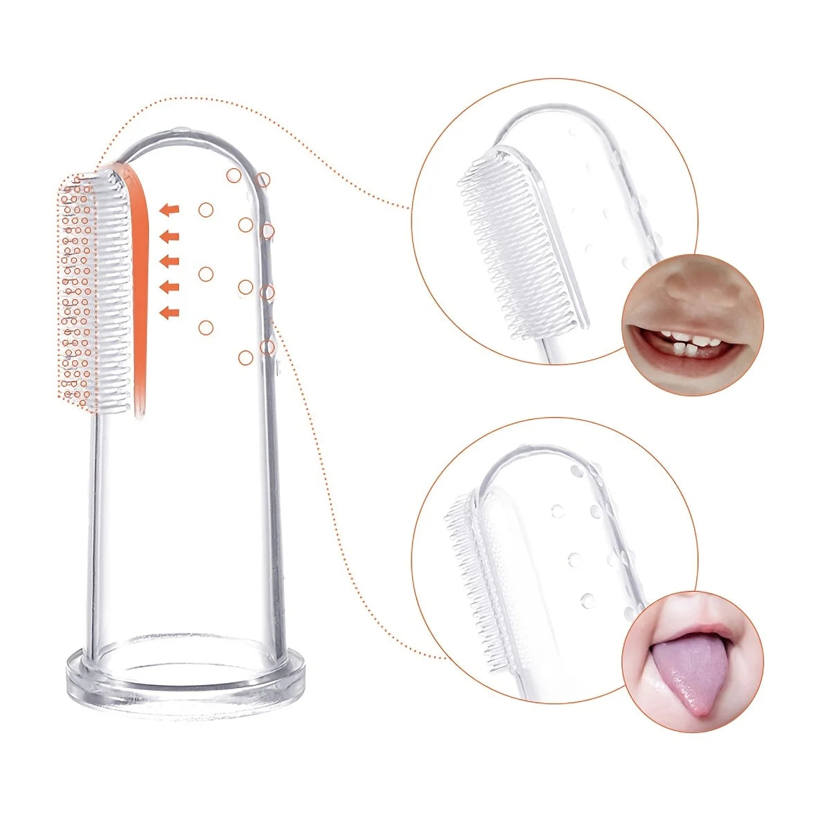 2PCS Silicone Baby Finger Toothbrush