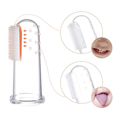 2PCS Silicone Baby Finger Toothbrush