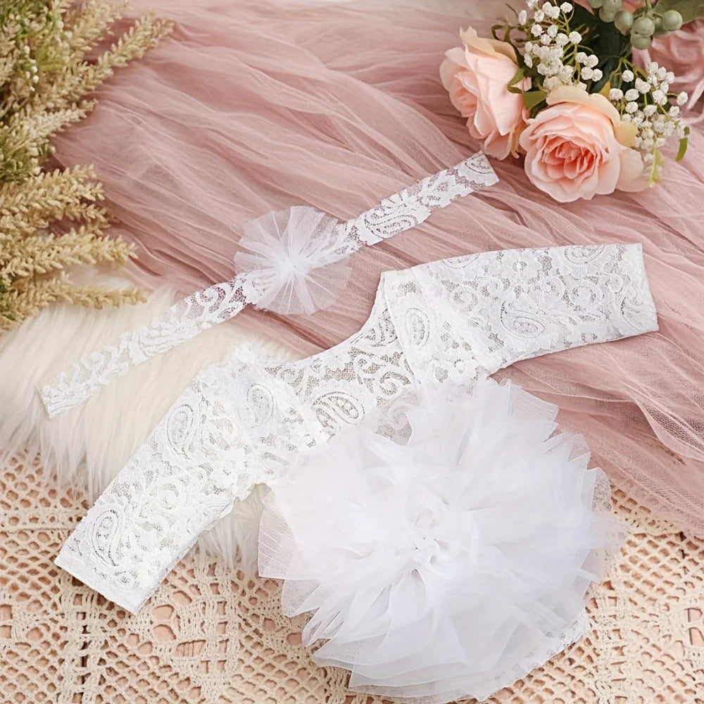Newborn Lace Headband & Bodysuit Set