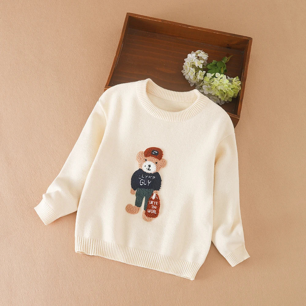 Girls Cartoon Knit Sweater