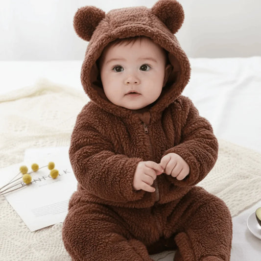 Bear Hooded Baby Romper